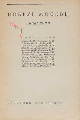Вокруг Москвы: Экскурсии / Сост. Д.М. Банин, А.И. Воронков, Н.А. Гейнике. М.: Работник просвещения, 1930.
